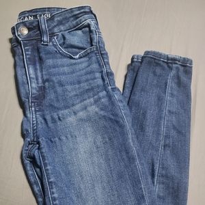 AMERICAN EAGLE 00R Next Level Stretch Highest Rise Blue Jegging